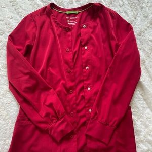 Healing Hands Scrub Jacket Small Red